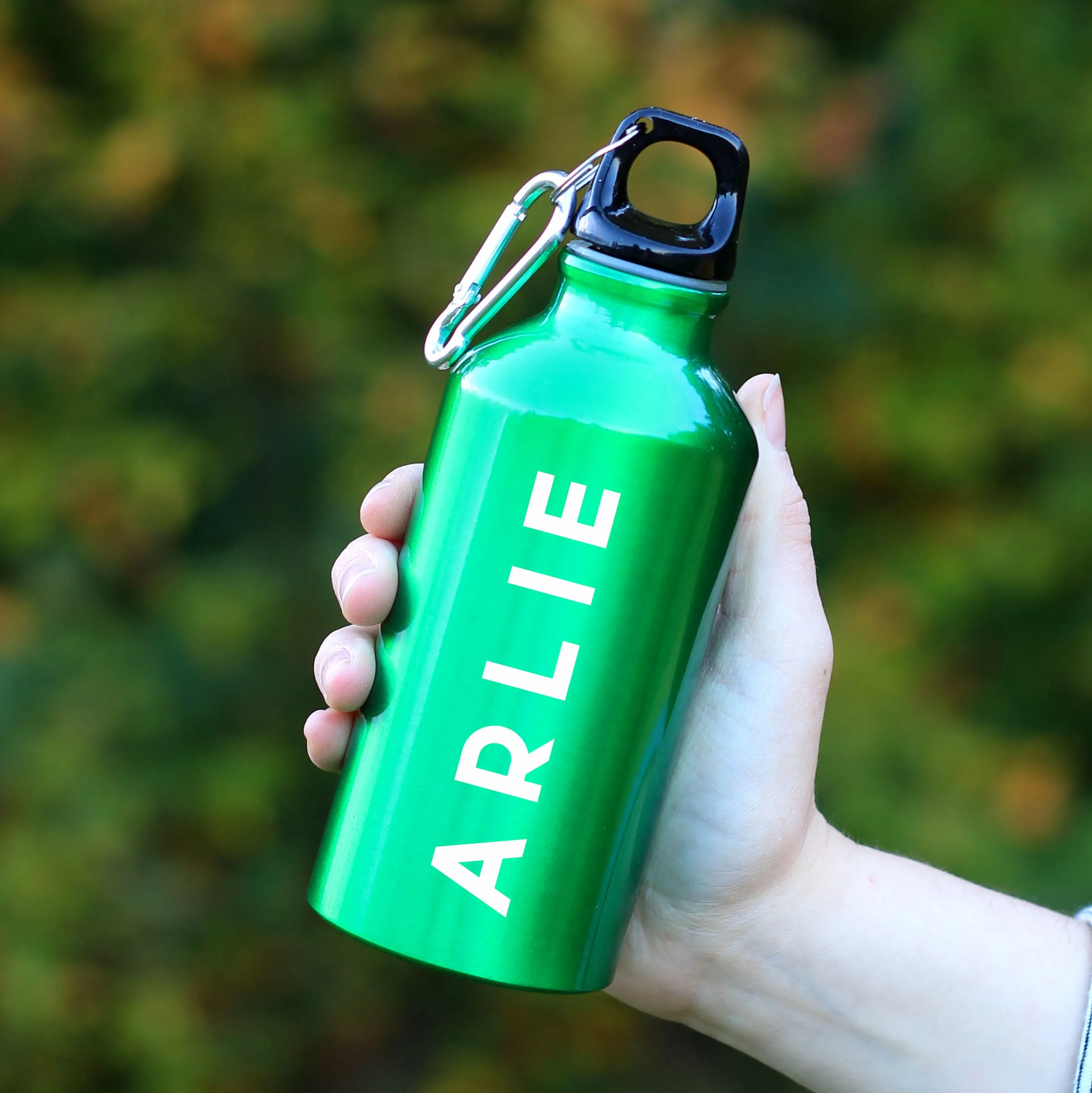 Personalised Children's 400ml Water Bottle with Carabiner Clip
