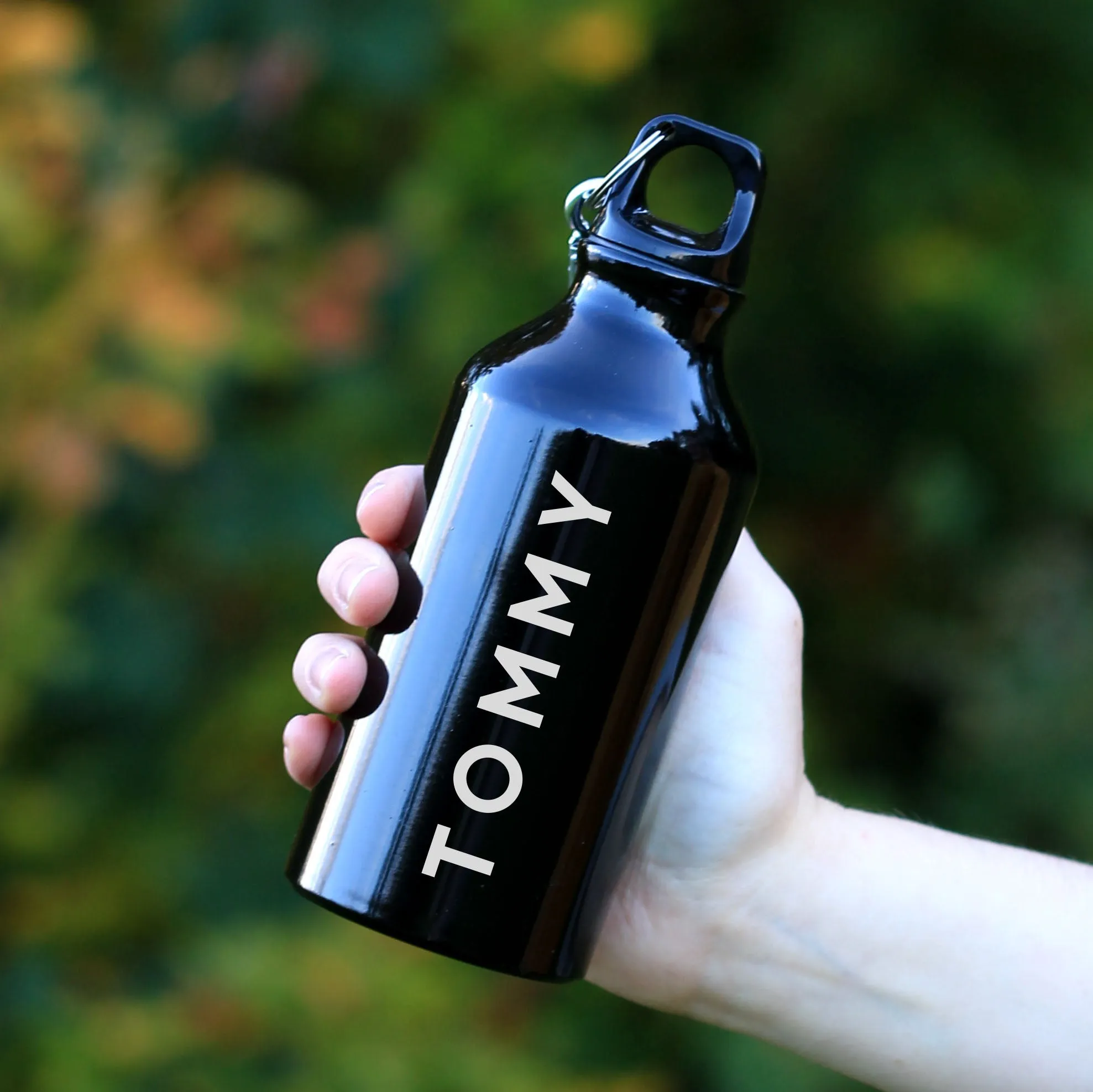 Personalised Children's 400ml Water Bottle with Carabiner Clip