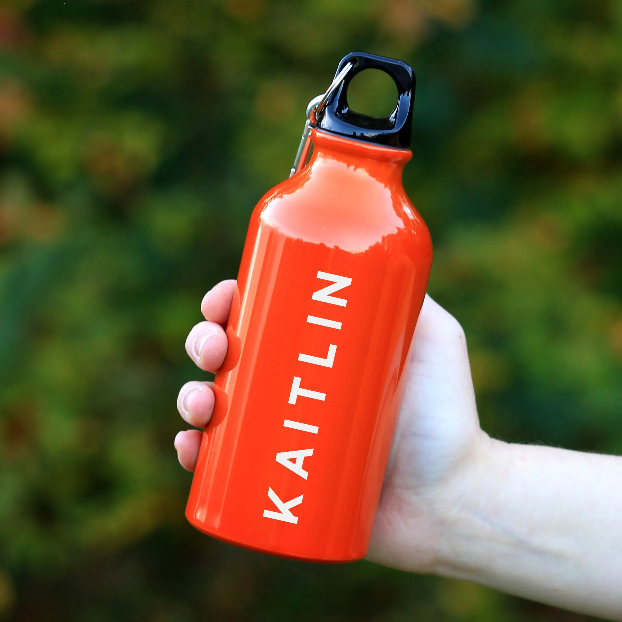 Personalised Children's 400ml Water Bottle with Carabiner Clip
