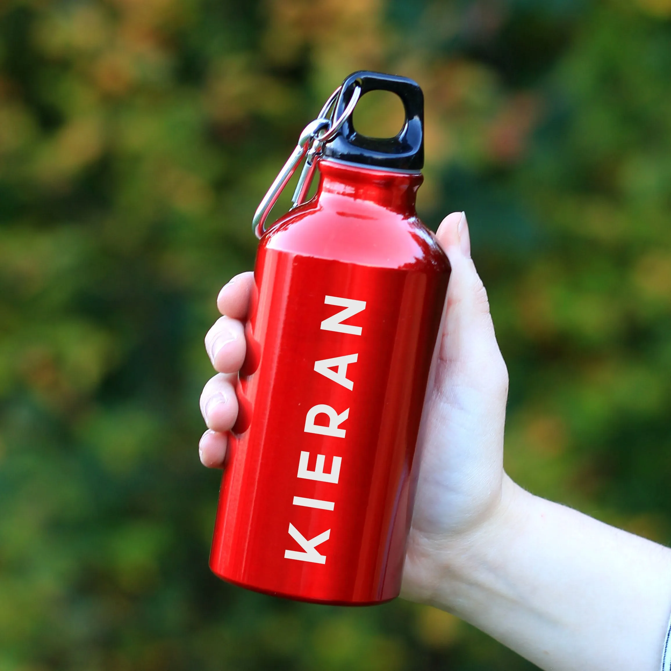 Personalised Children's 400ml Water Bottle with Carabiner Clip