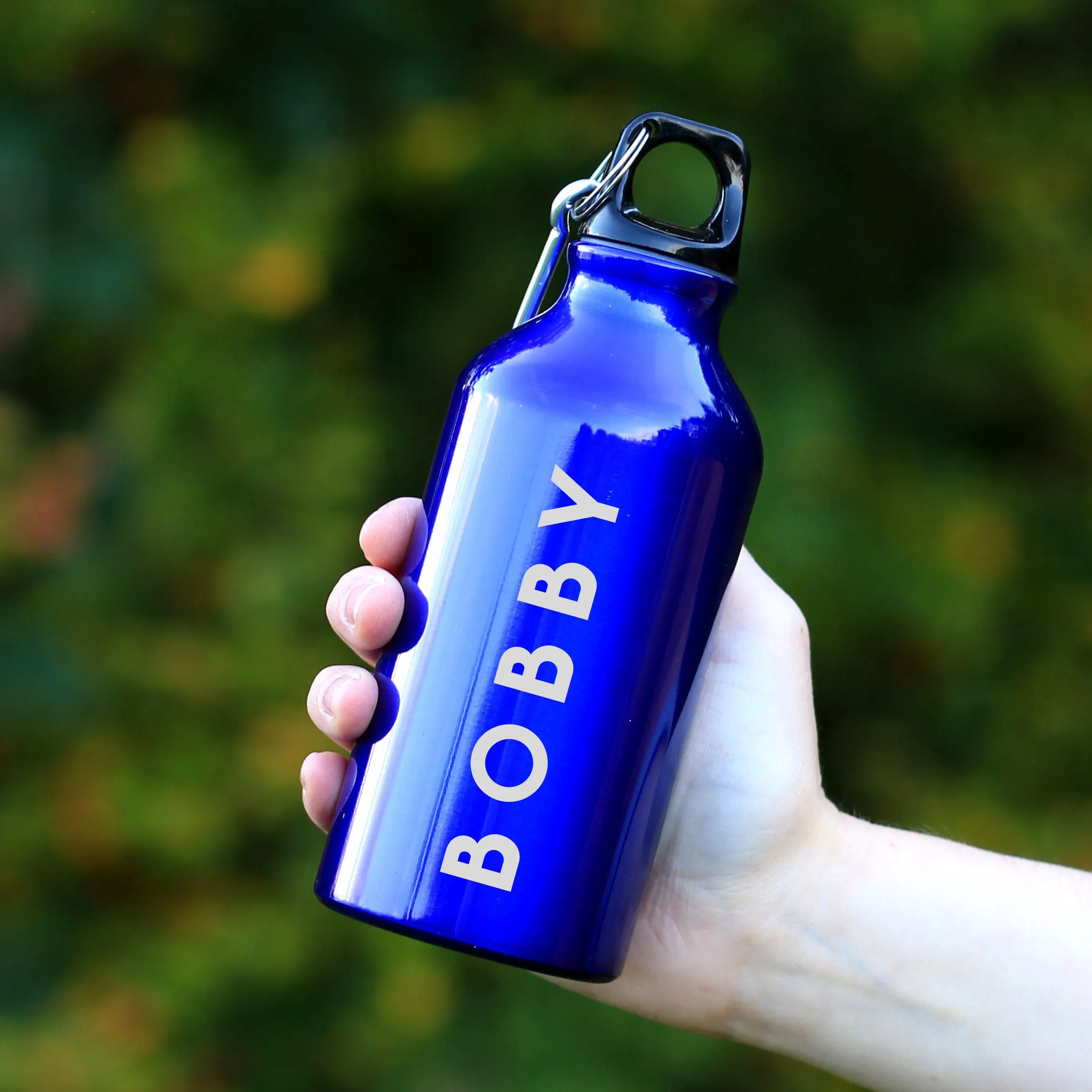 Personalised Children's 400ml Water Bottle with Carabiner Clip