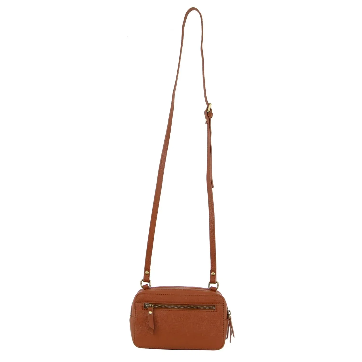 Pierre Cardin Ladies Leather Crossbody Bag/Clutch - Cognac