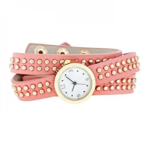 Pink Mini Studded Wrap Watch (pack of 1 ea)