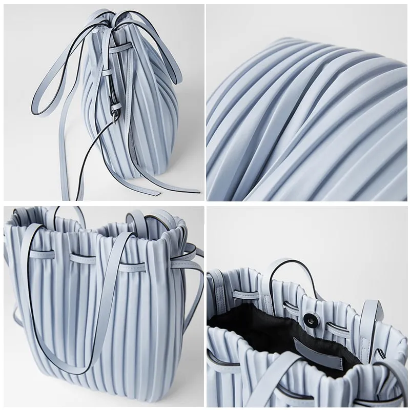 Pleated Bucket women's handbag