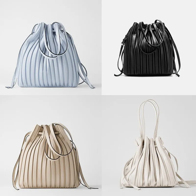 Pleated Bucket women's handbag