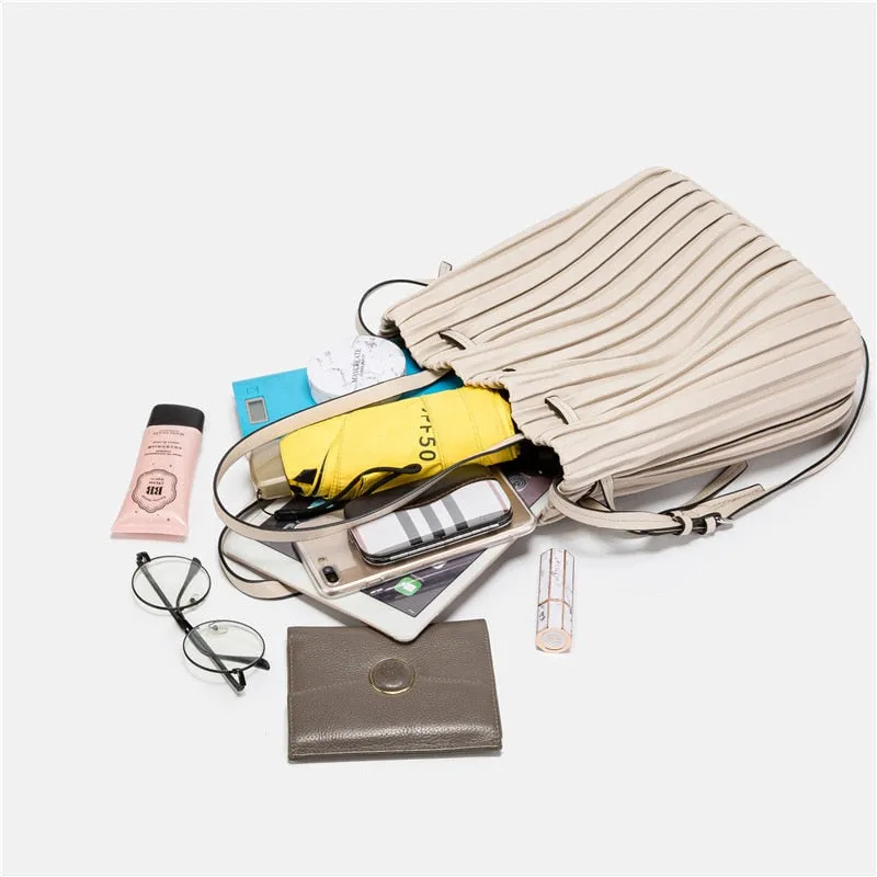 Pleated Bucket women's handbag