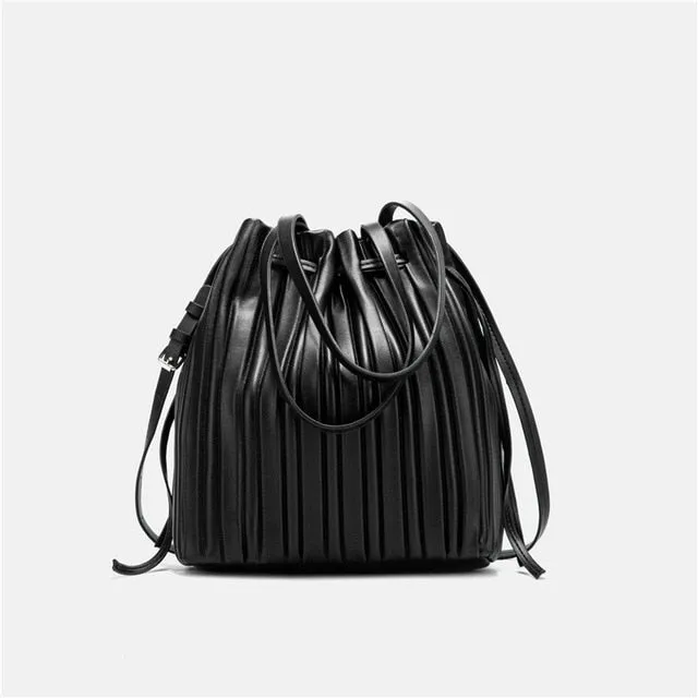 Pleated Bucket women's handbag
