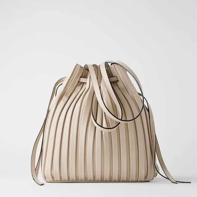 Pleated Bucket women's handbag