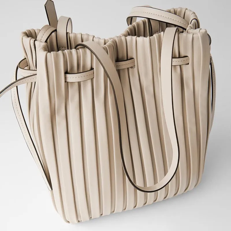 Pleated Bucket women's handbag