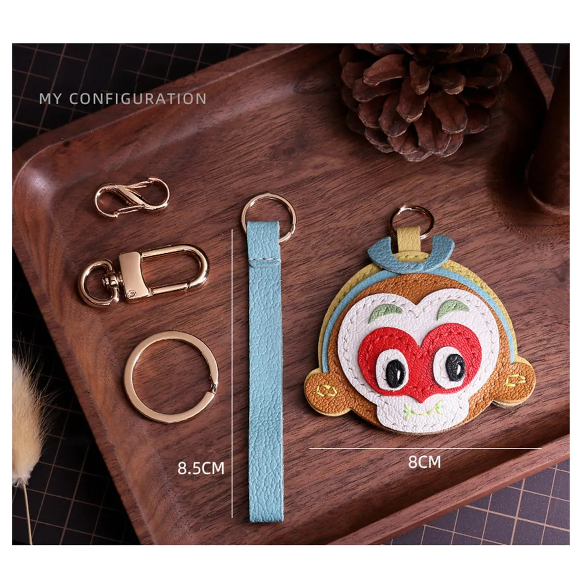 POPSEWING® Sheep Leather Monkey King Keychain DIY Kit