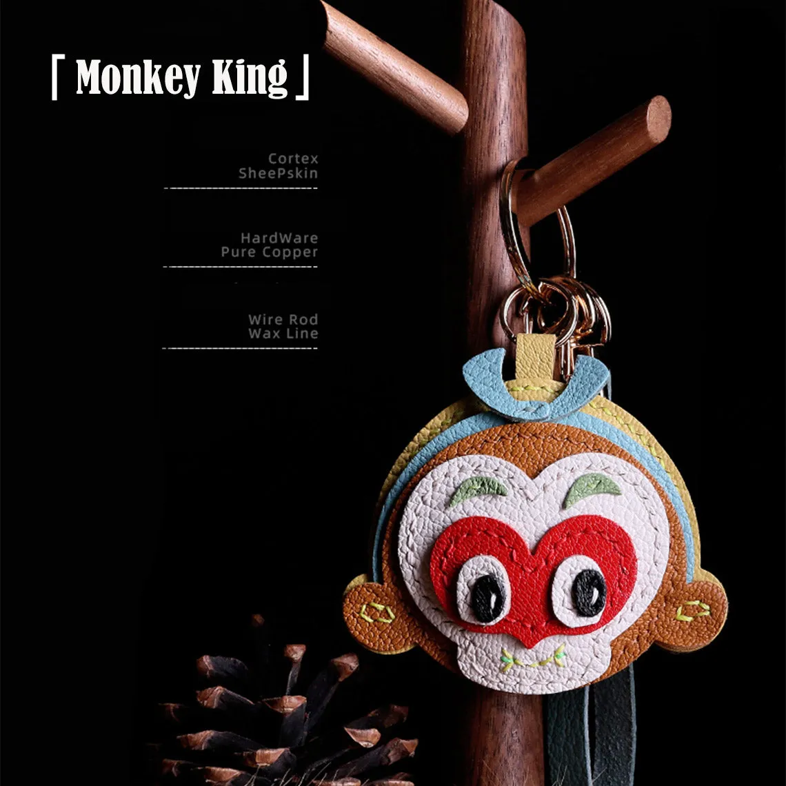 POPSEWING® Sheep Leather Monkey King Keychain DIY Kit