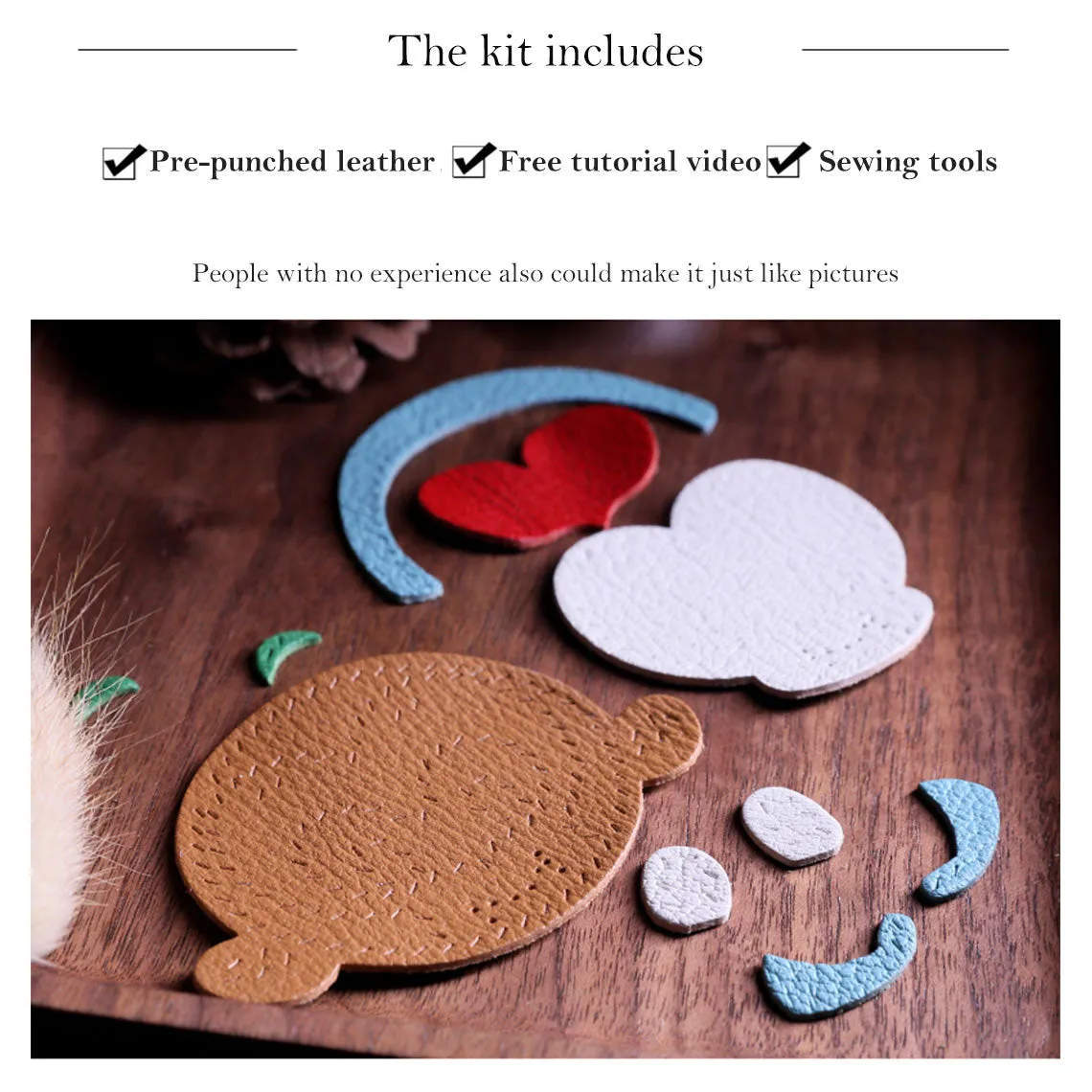 POPSEWING® Sheep Leather Monkey King Keychain DIY Kit