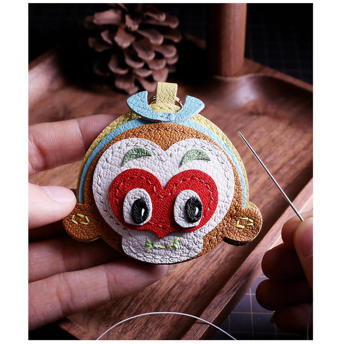 POPSEWING® Sheep Leather Monkey King Keychain DIY Kit