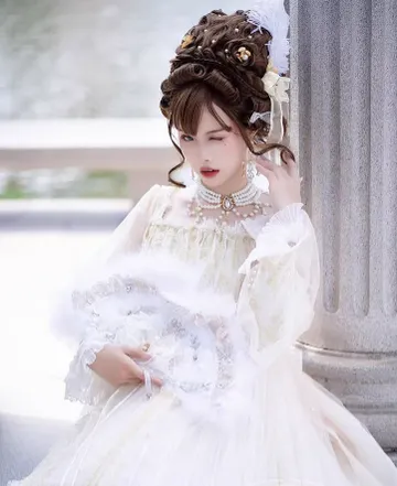 Quaint Lass~Gorgeous Wedding Lolita Flower Trailing Dress