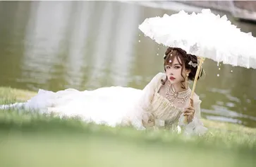 Quaint Lass~Gorgeous Wedding Lolita Flower Trailing Dress