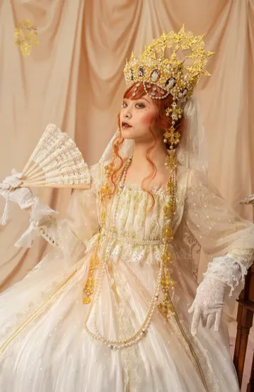Quaint Lass~Gorgeous Wedding Lolita Flower Trailing Dress