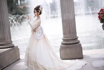 Quaint Lass~Gorgeous Wedding Lolita Flower Trailing Dress