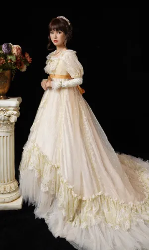 Quaint Lass~Gorgeous Wedding Lolita Flower Trailing Dress