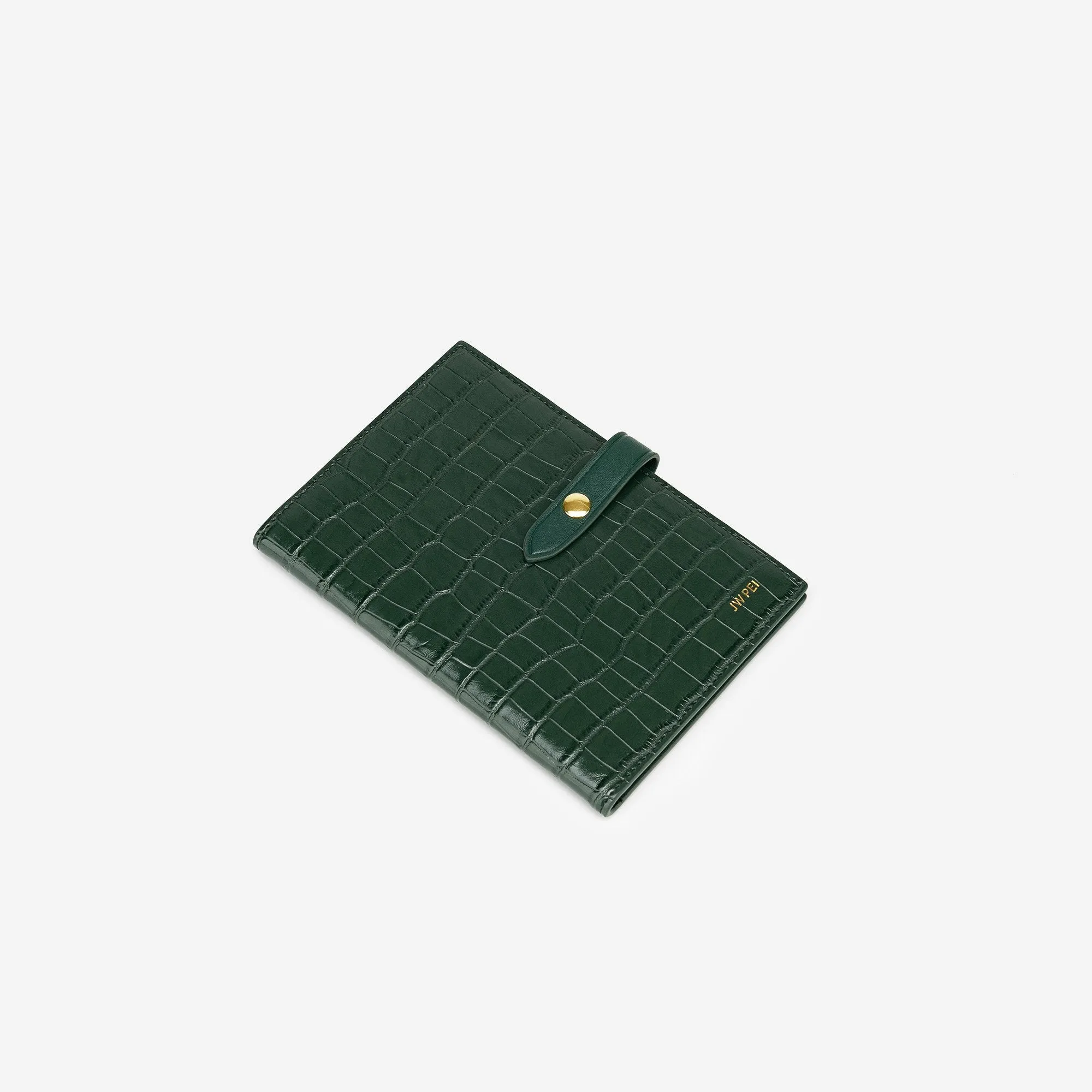 Quinn Passport - Dark Green Croc