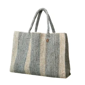 Raffia Bag Weekender stone-light grey