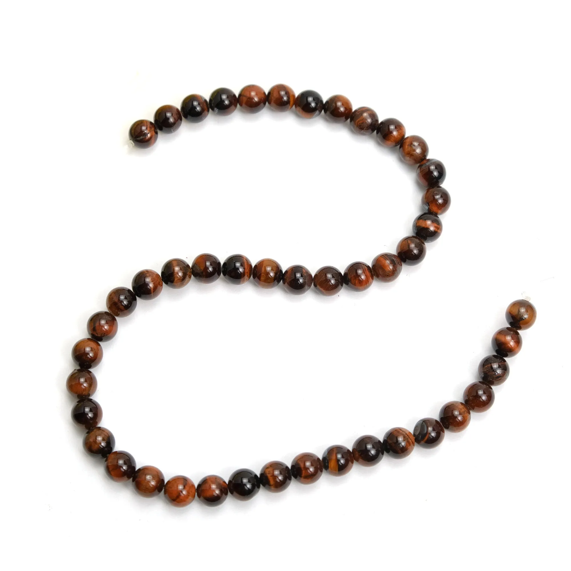 Red Tiger's Eye 8mm Smooth Rounds