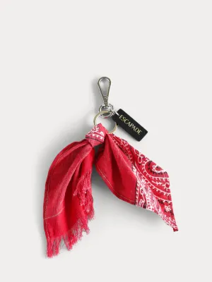 Red Vintage Bandanna Key Ring / Bag Charm