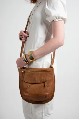 Rolita Crossbody Bag in crinkled lamb leather in whiskey