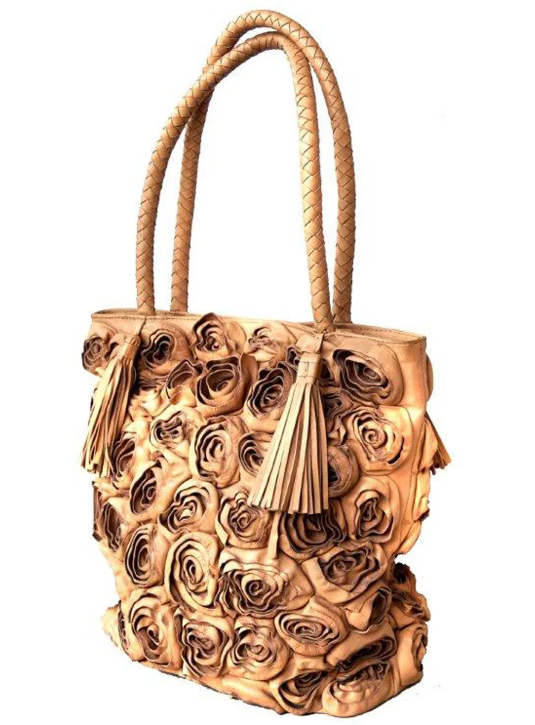 Rosa Women Designer Floral Leather Shopper Bag