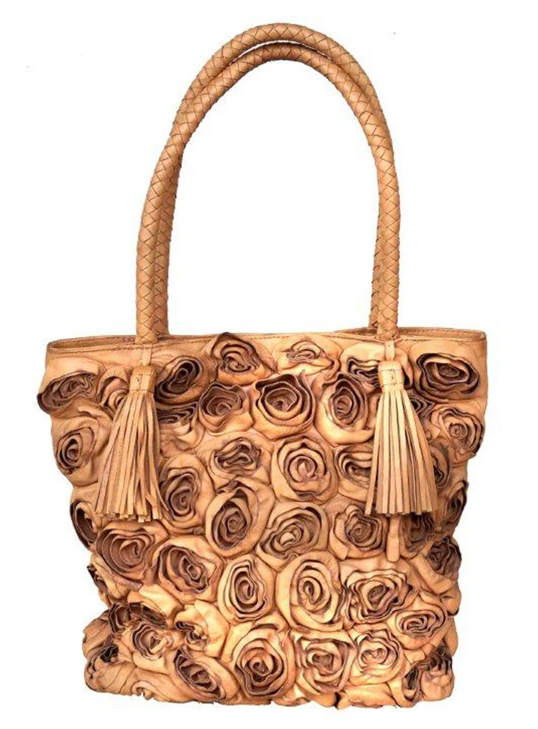 Rosa Women Designer Floral Leather Shopper Bag
