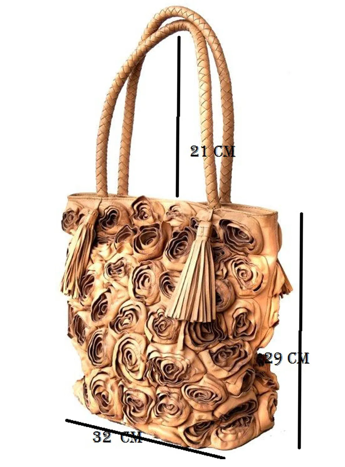 Rosa Women Designer Floral Leather Shopper Bag