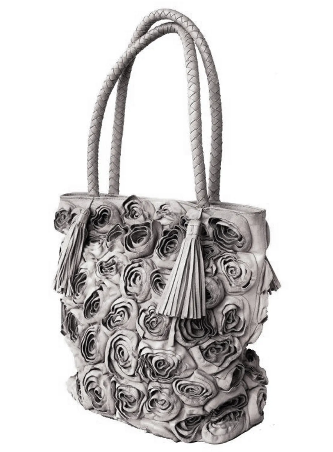 Rosa Women Designer Floral Leather Shopper Bag