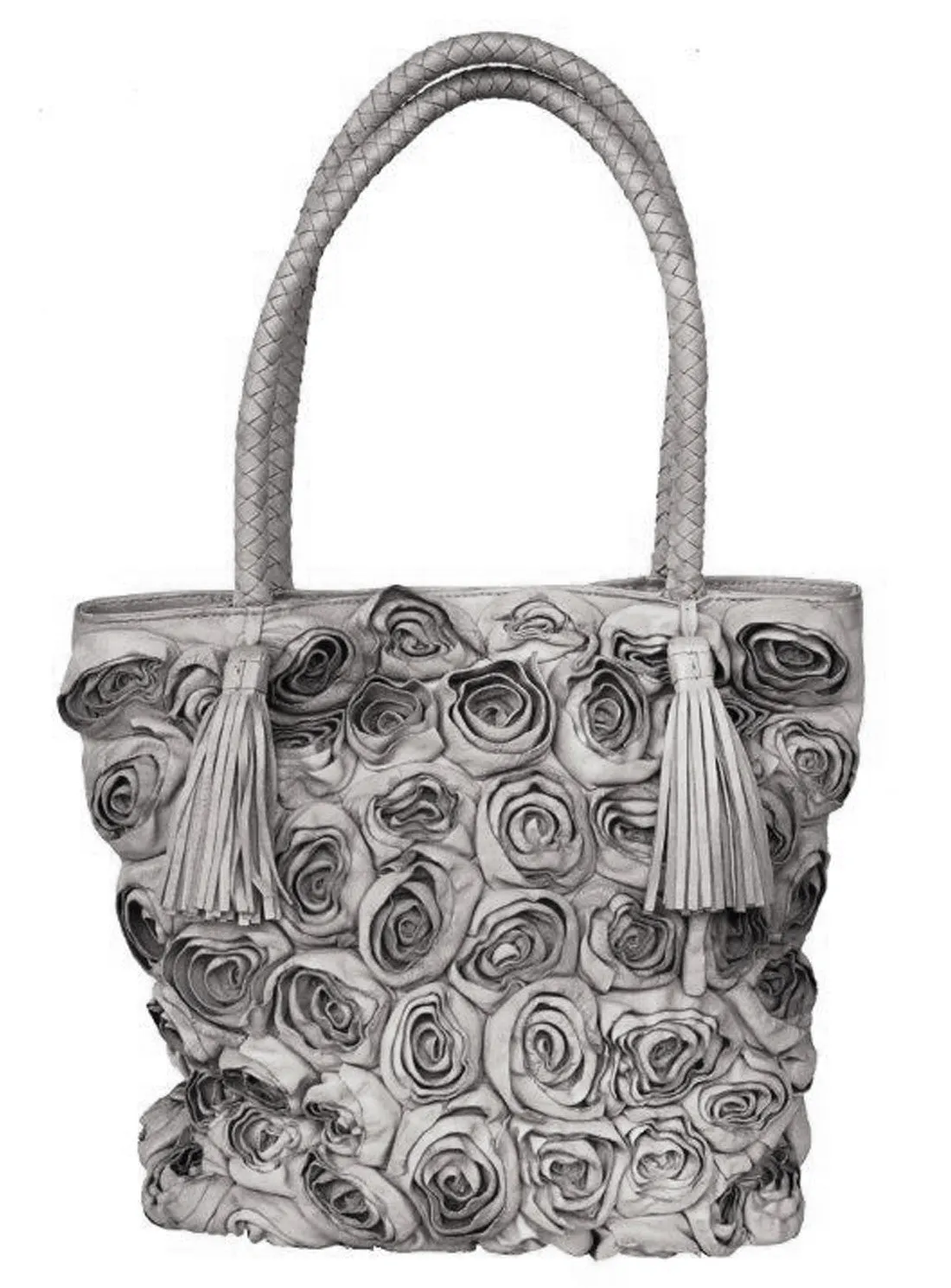 Rosa Women Designer Floral Leather Shopper Bag