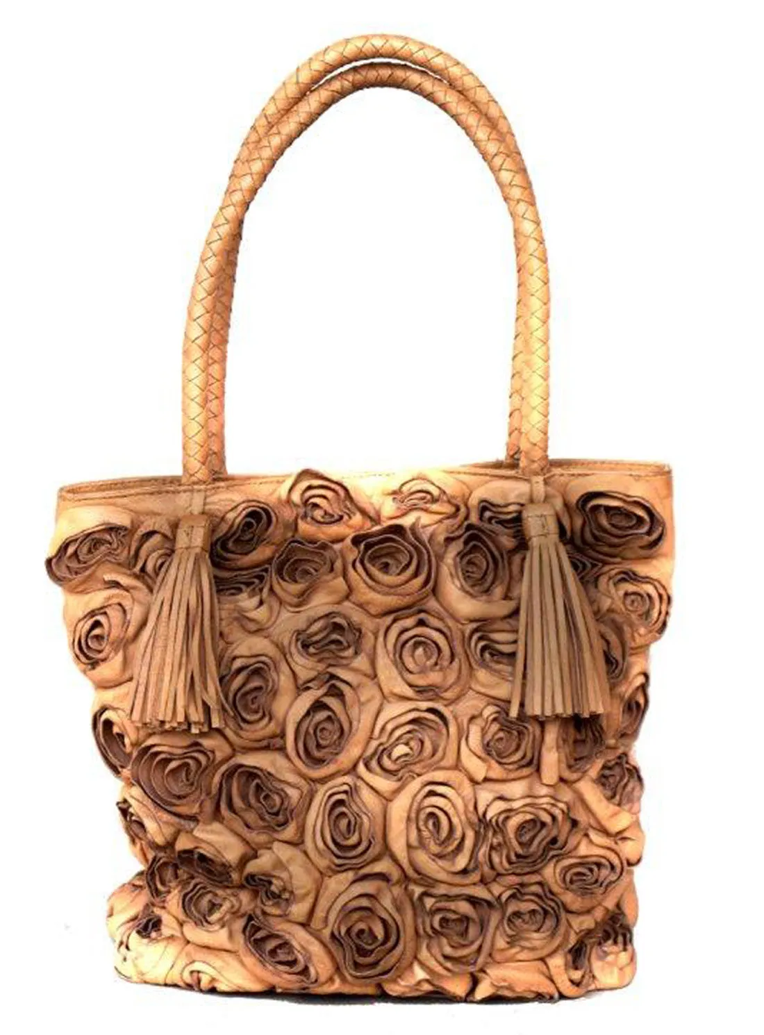 Rosa Women Designer Floral Leather Shopper Bag