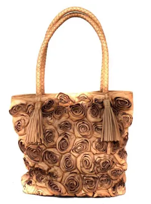 Rosa Women Designer Floral Leather Shopper Bag