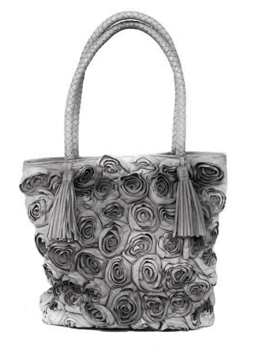 Rosa Women Designer Floral Leather Shopper Bag