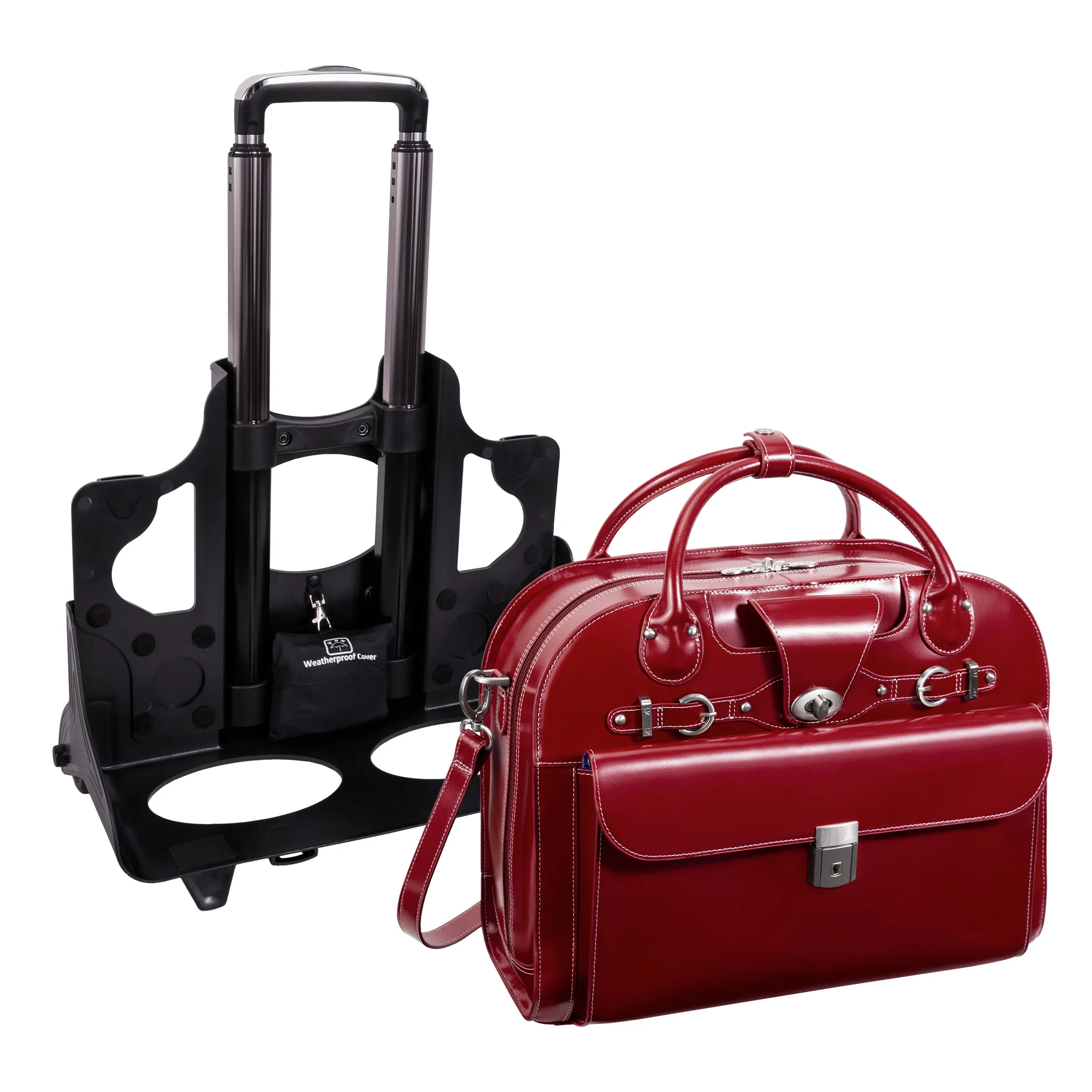 ROSEVILLE | 15” Leather Detachable-Wheeled Laptop Case