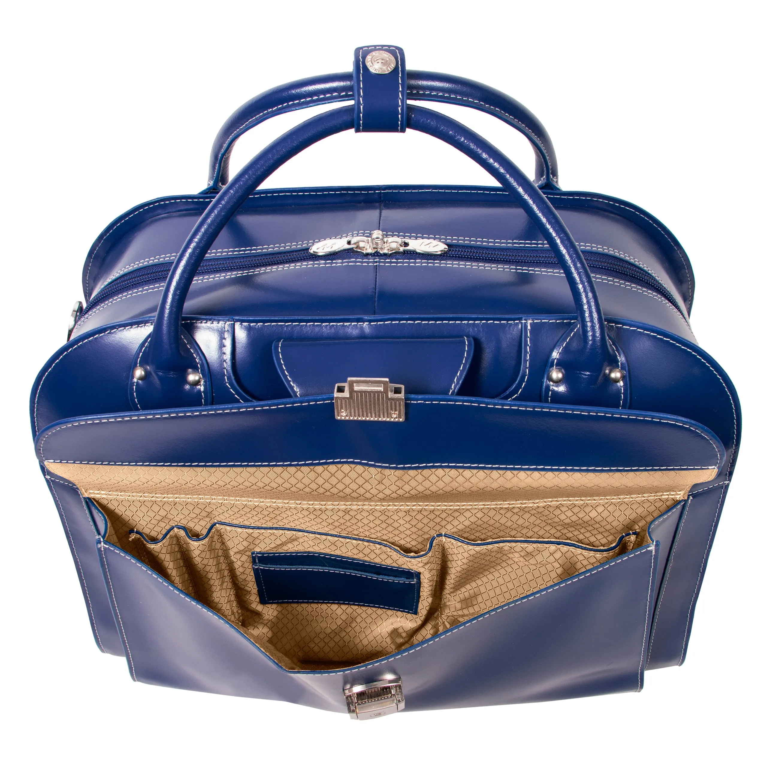 ROSEVILLE | 15” Leather Detachable-Wheeled Laptop Case