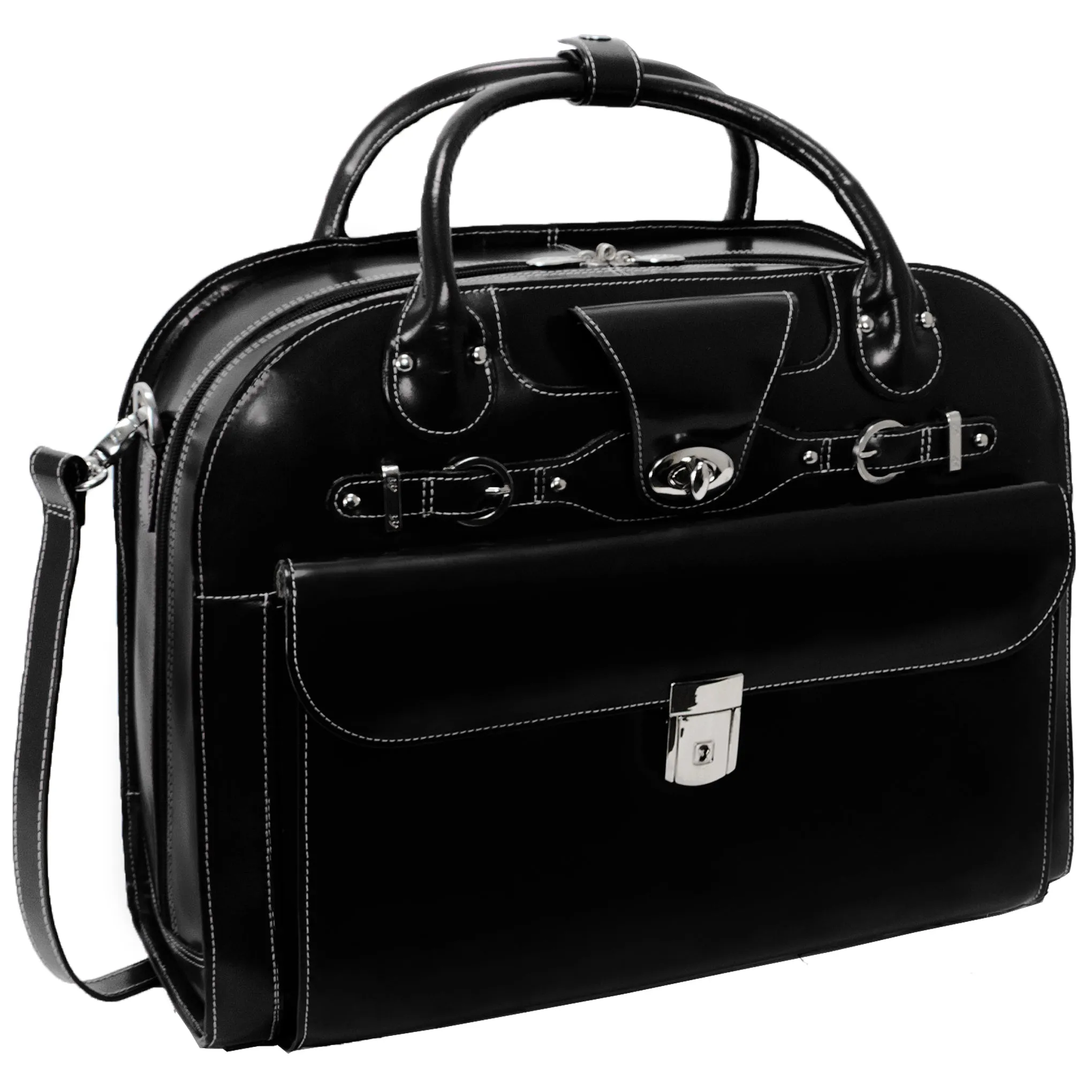 ROSEVILLE | 15” Leather Detachable-Wheeled Laptop Case