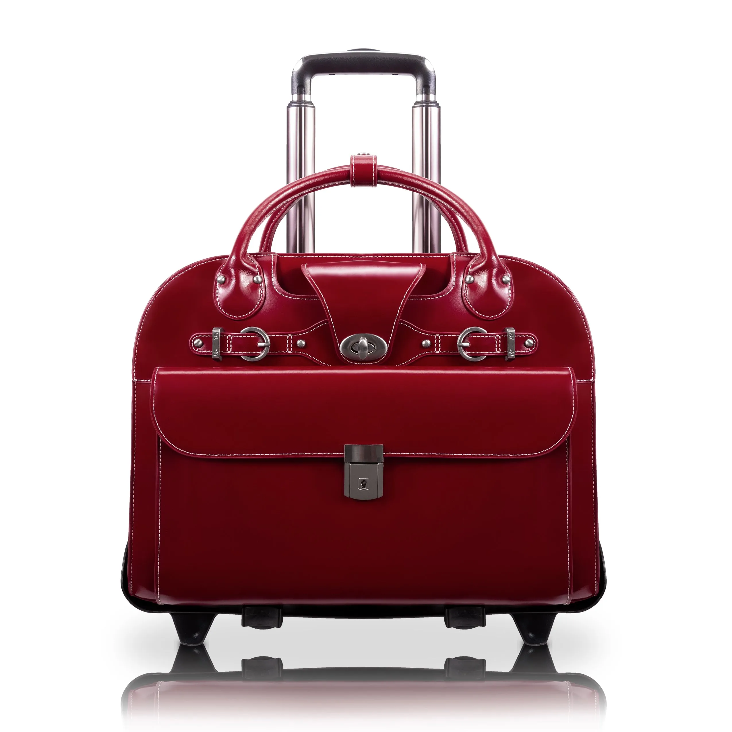 ROSEVILLE | 15” Leather Detachable-Wheeled Laptop Case