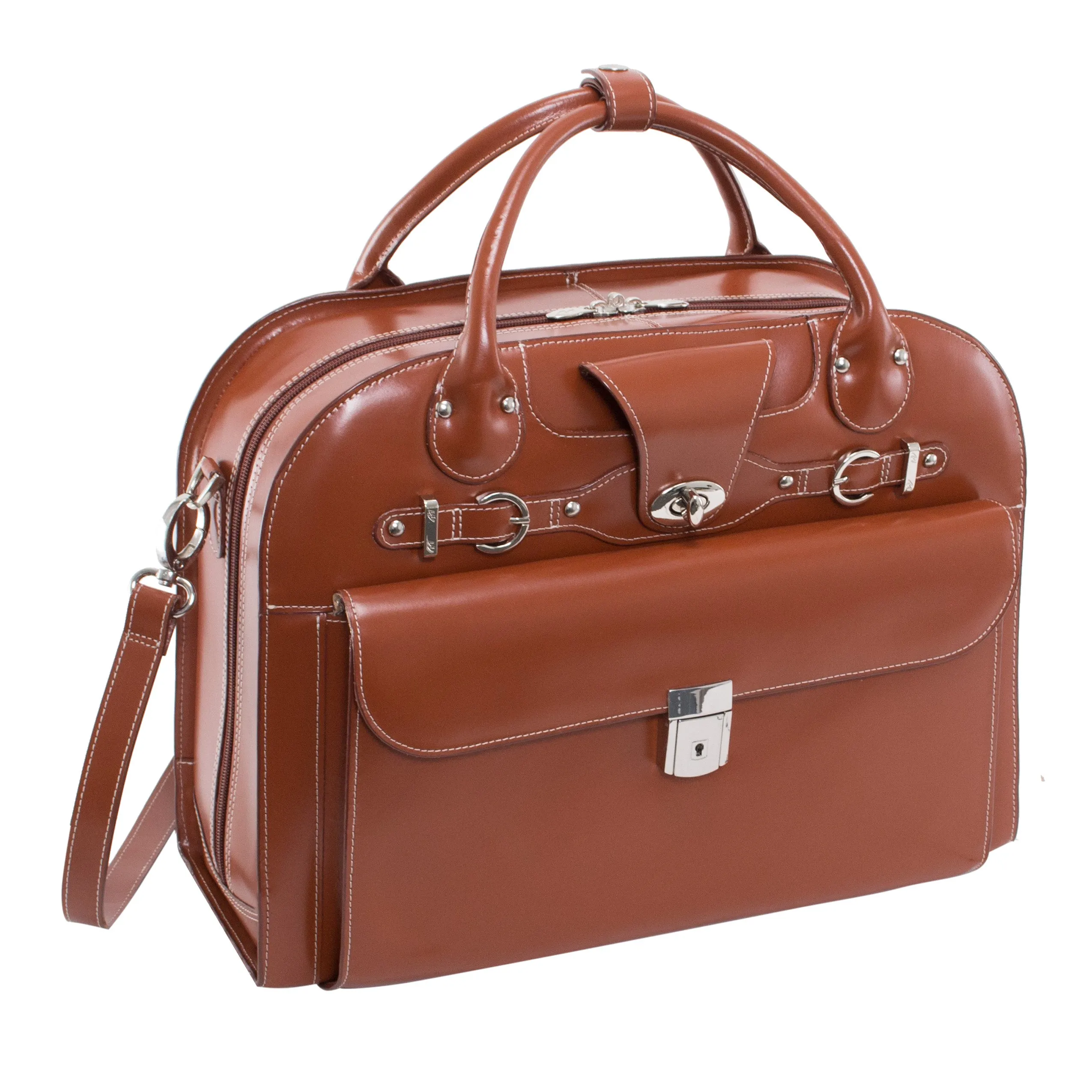 ROSEVILLE | 15” Leather Detachable-Wheeled Laptop Case