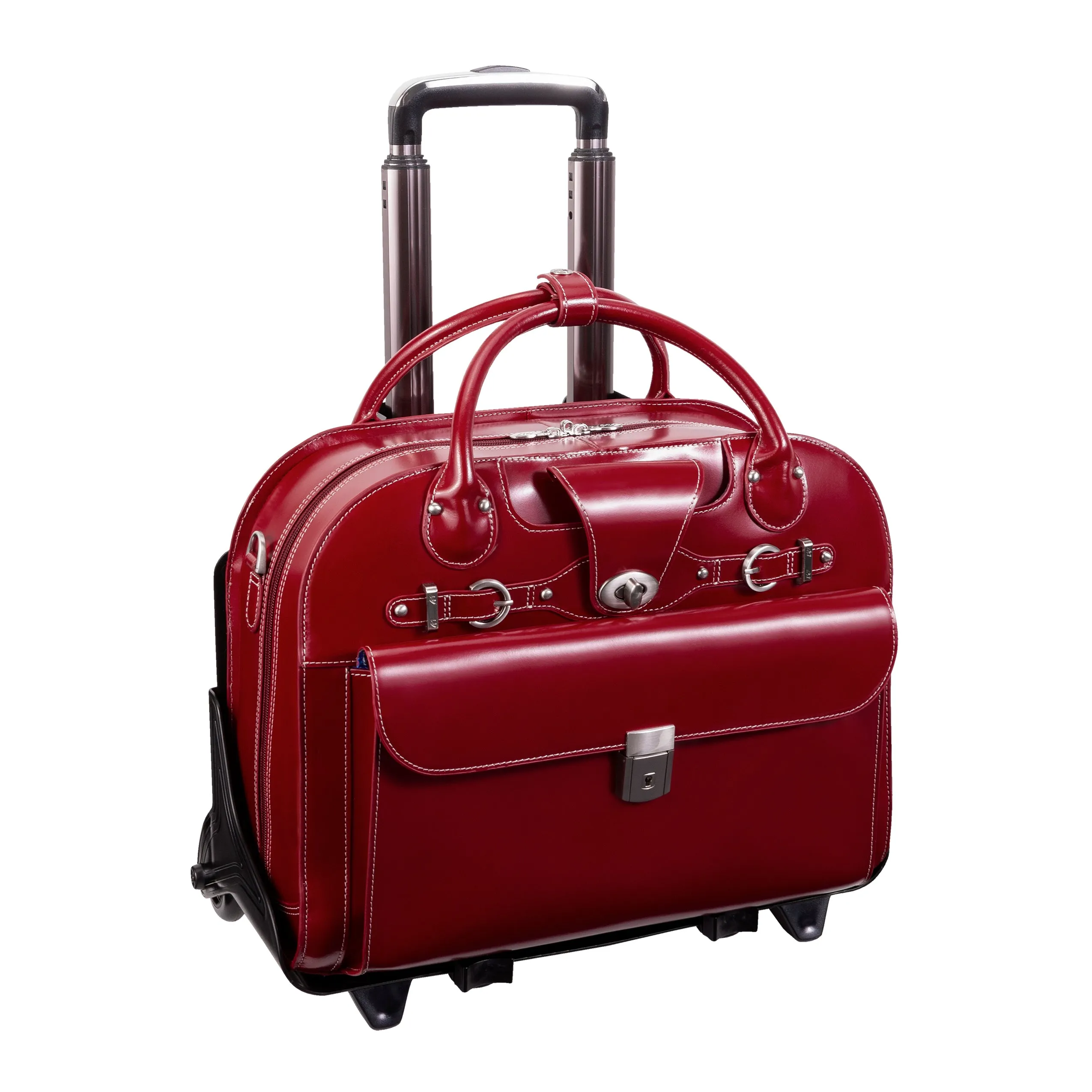 ROSEVILLE | 15” Leather Detachable-Wheeled Laptop Case