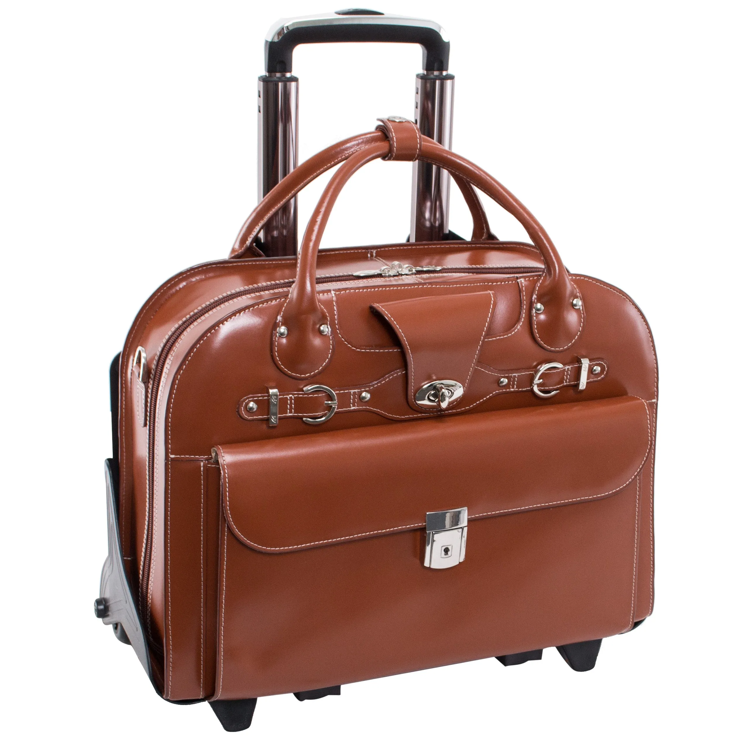 ROSEVILLE | 15” Leather Detachable-Wheeled Laptop Case