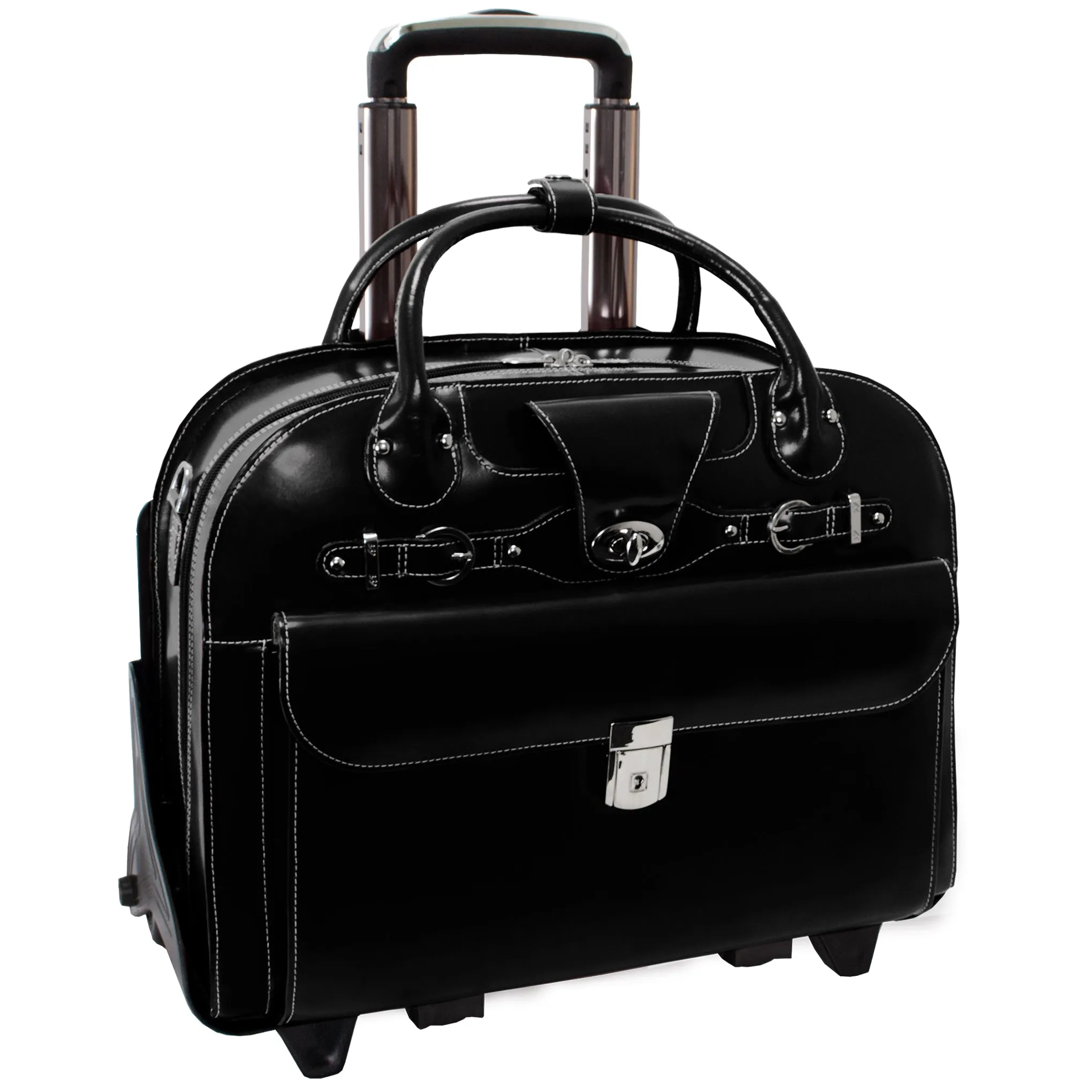 ROSEVILLE | 15” Leather Detachable-Wheeled Laptop Case