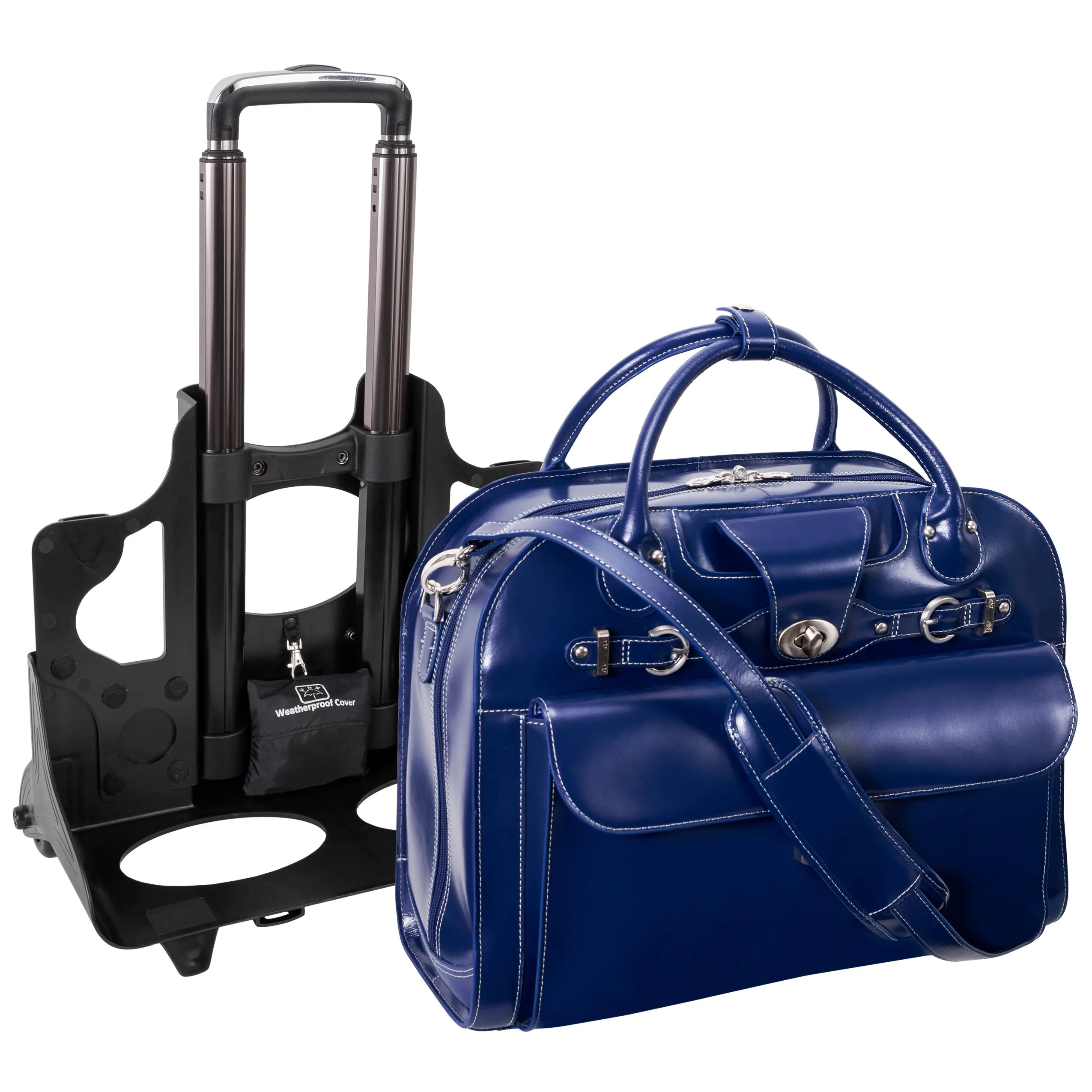 ROSEVILLE | 15” Leather Detachable-Wheeled Laptop Case