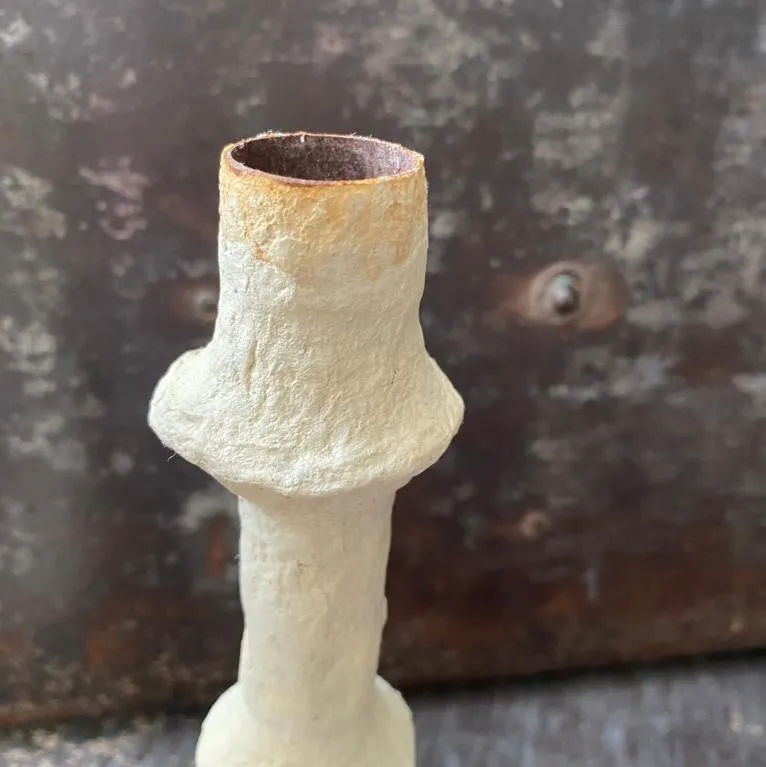 Rustic Papier Mache Candlestick - Ellen