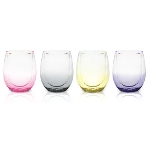 Safdie & Co. Bloom Double Wall Tumbler 4PC Assorted Colours 350ML