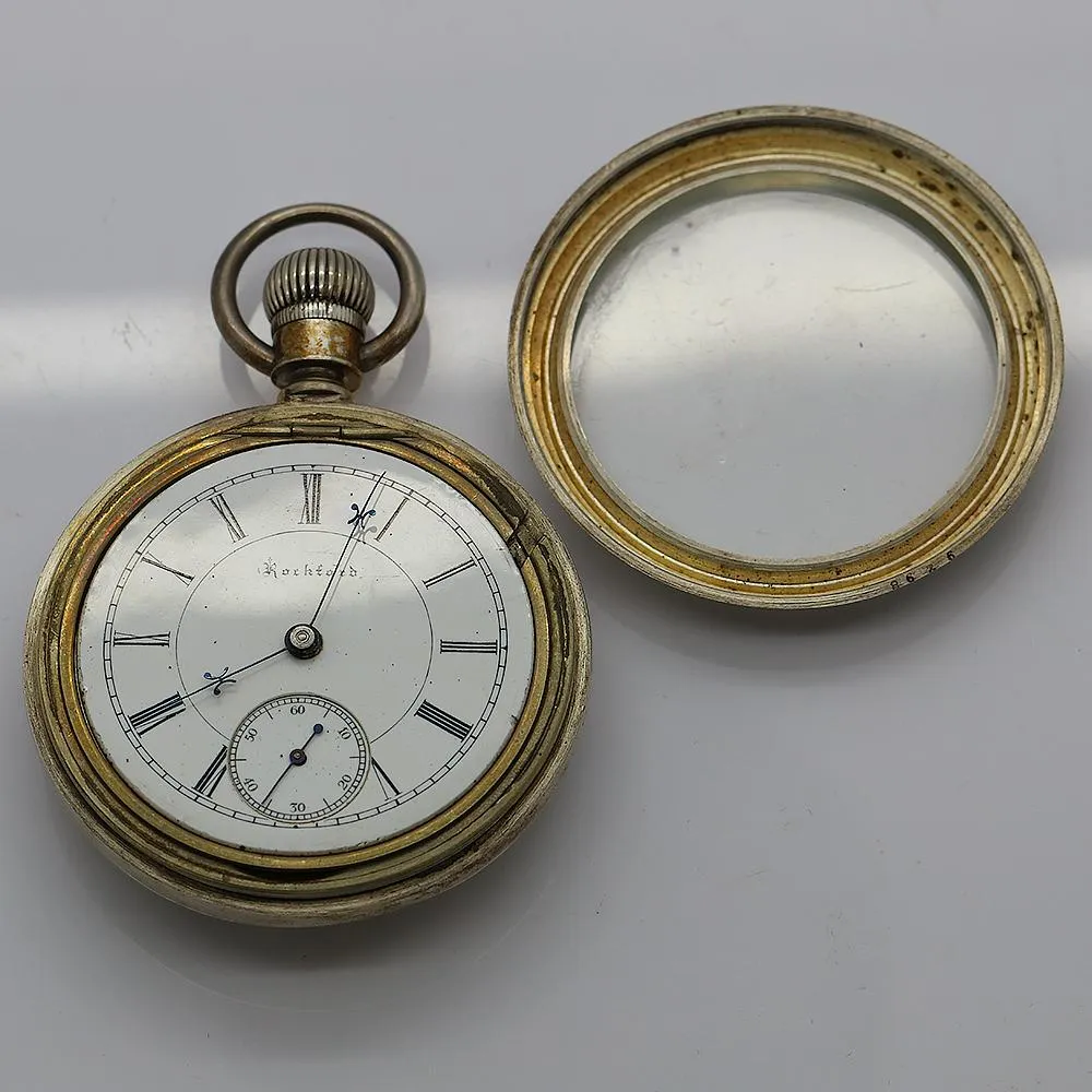 Scarce 1889 Rockford Coin Silver Pocket Watch - 16J, Grade 88, Model 7, Size 18s