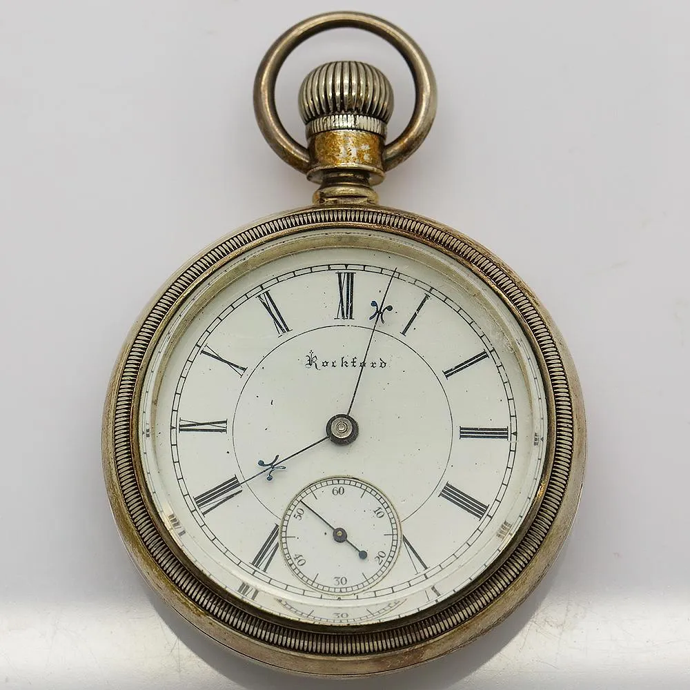 Scarce 1889 Rockford Coin Silver Pocket Watch - 16J, Grade 88, Model 7, Size 18s