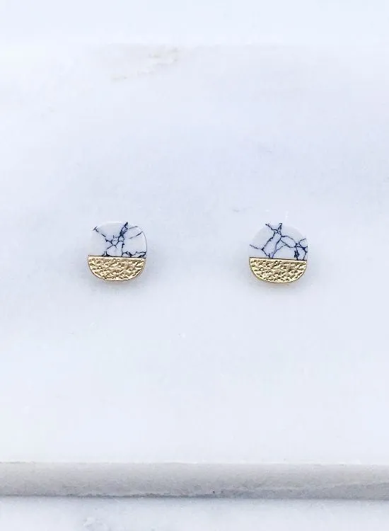Semi precious stone post earrings