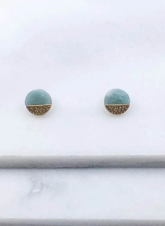 Semi precious stone post earrings